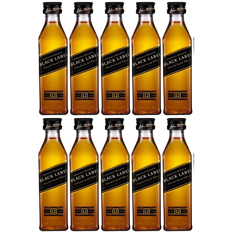 JOHNNIE WALKER - 10 Miniaturas Black Label Johnnie Walker 50 ml