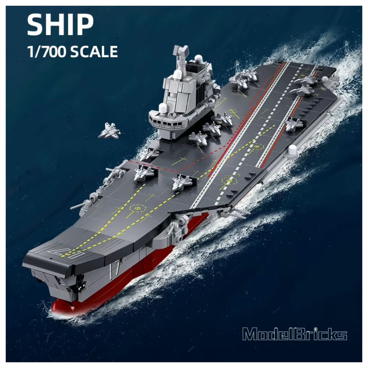 AZULAMAR - Bloques De Flota Portaavione Militar Regalo Juego 44cm