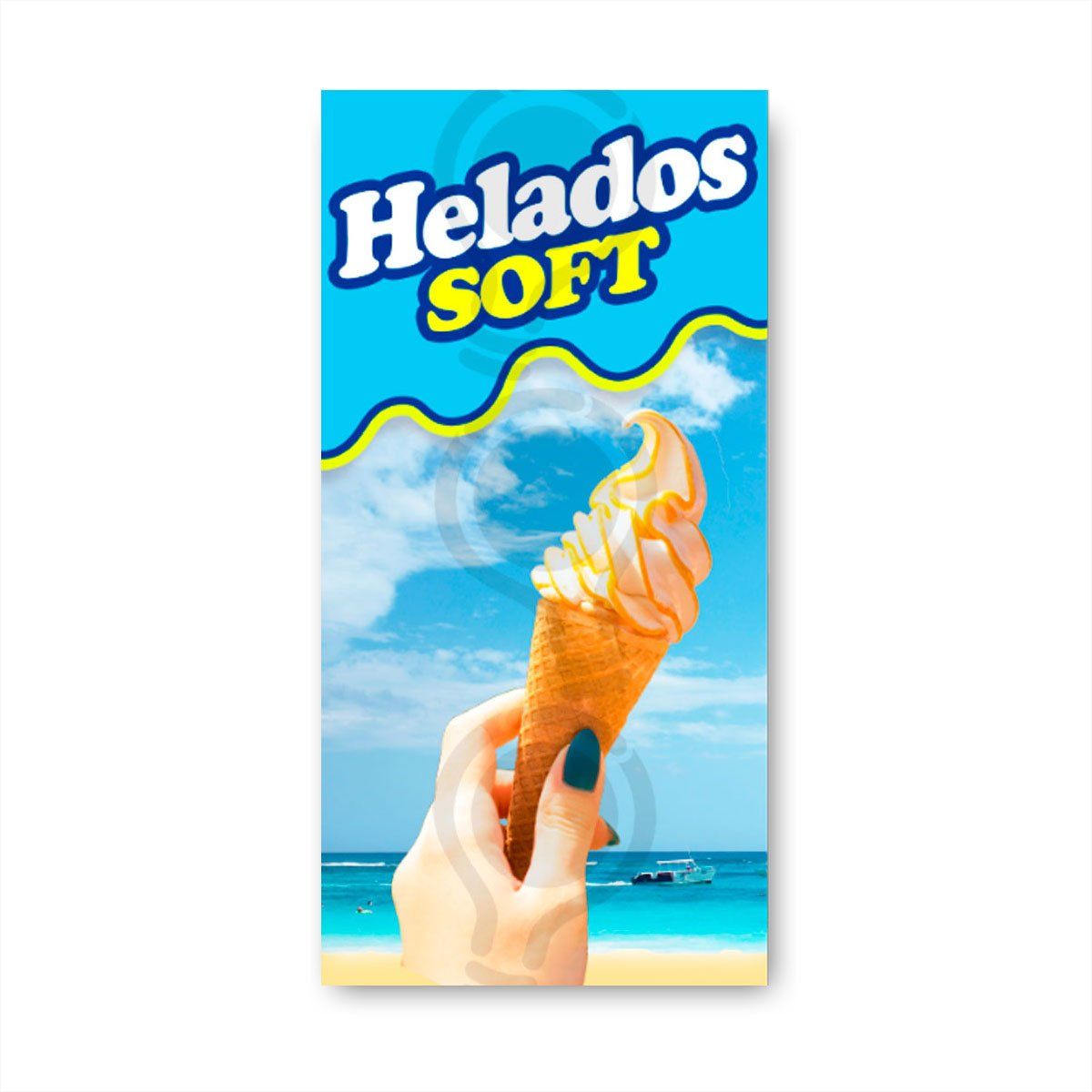 GENERICO - Pendón Publicitario colgante Helados Soft M04