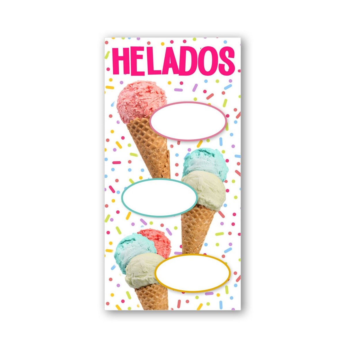 GENERICO - Pendón Publicitario colgante Helados Artesanales M02
