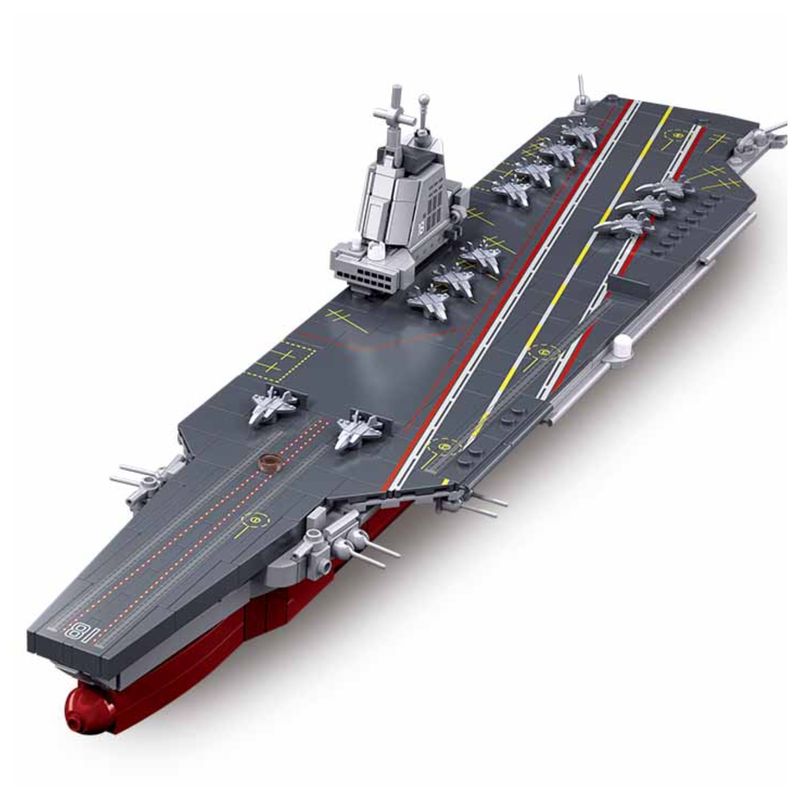 AZULAMAR - Juego Bloques De Flota Portaavione Militar Regalo 46cm