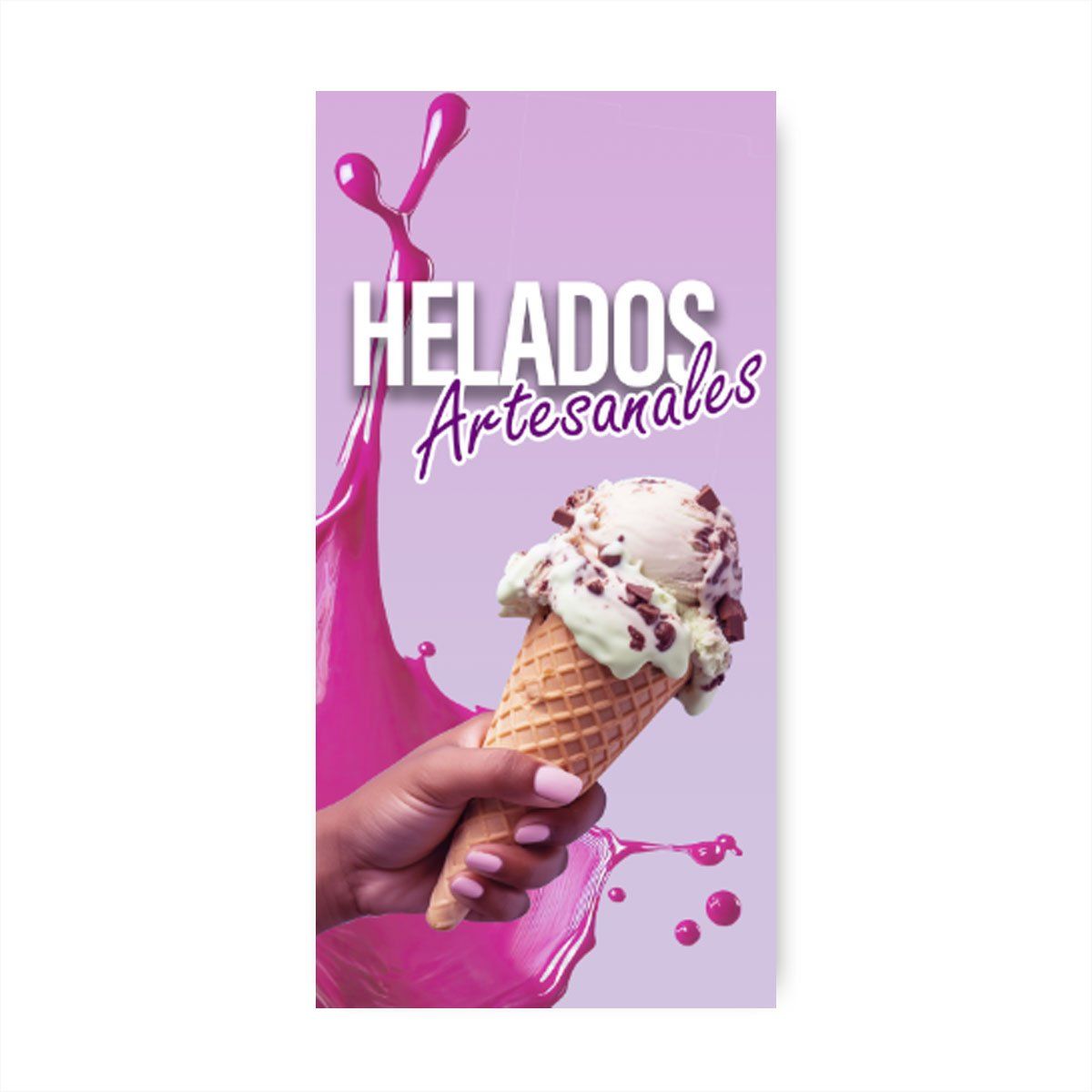 GENERICO - Pendón Publicitario colgante Helados Artesanales M6