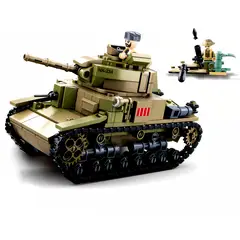 AZULAMAR - Juego Bloques De Tanque Mediano Militar Soldado Regalo Chico