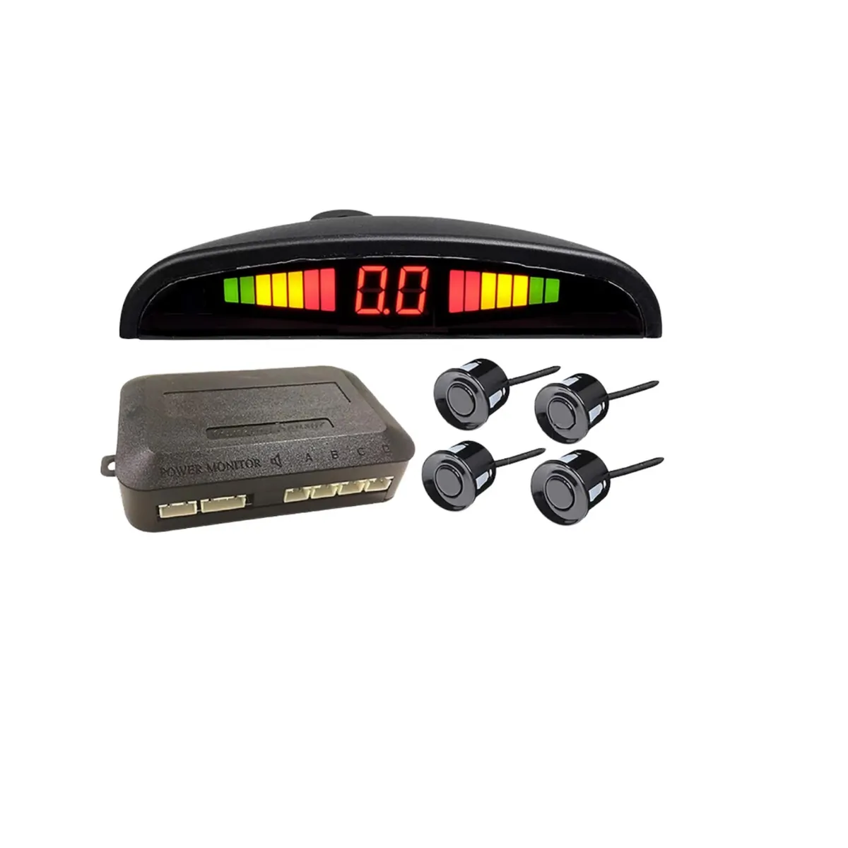 GENERICO - *Kit Sensor Retroceso Para Automóviles Set 4 Sensores Negro