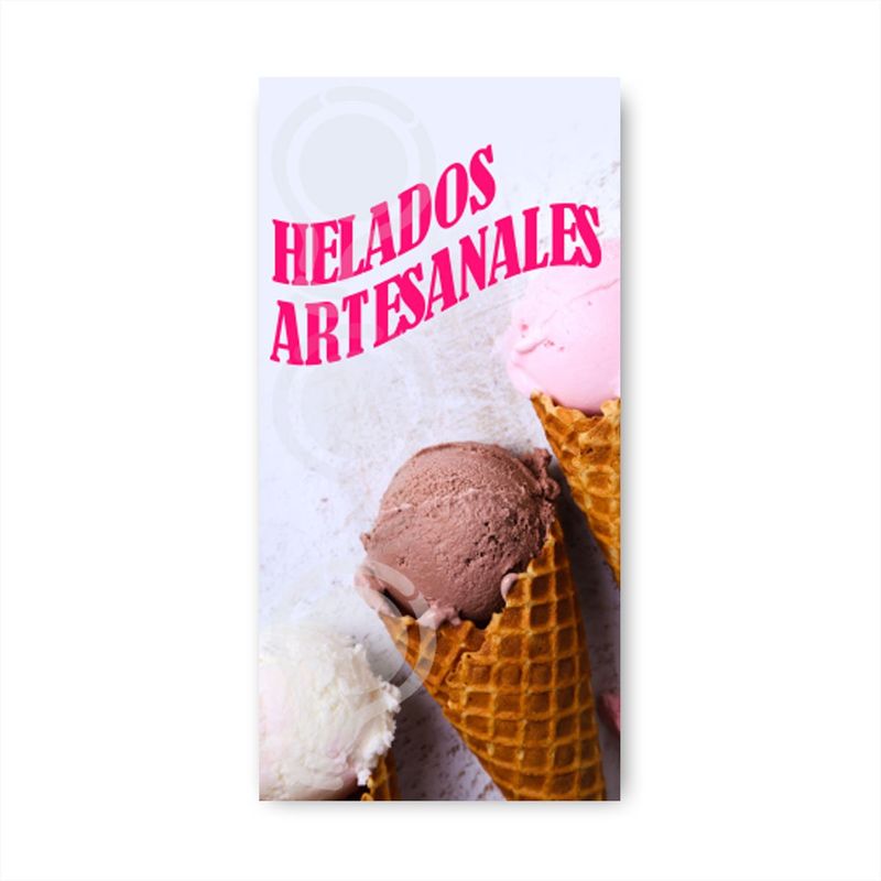 GENERICO - Pendón Publicitario colgante Helados Artesanales M7