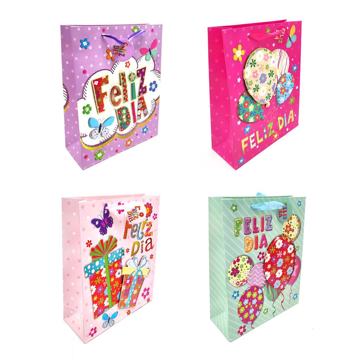 GENERICO - BOLSA DE REGALO FELIZ DIA FLOR 30X40 X12 UNI