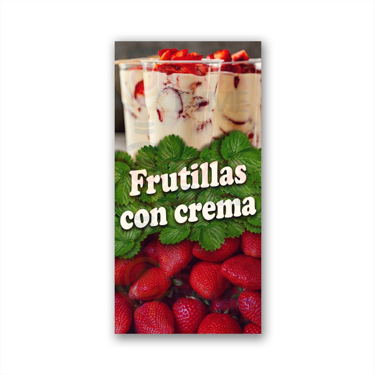 GENERICO - Pendón Publicitario colgante Frutillas con Crema M1