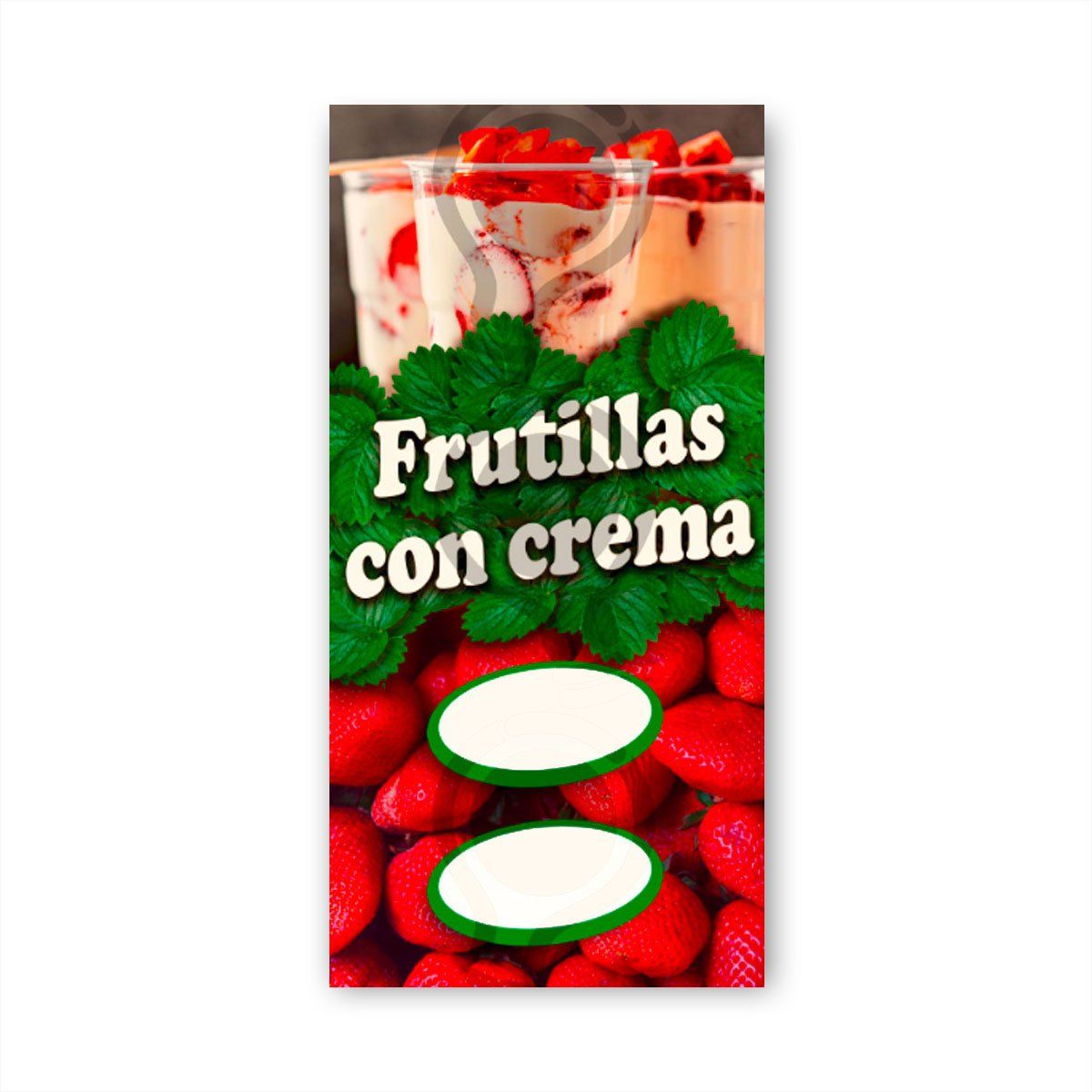 GENERICO - Pendón Publicitario colgante Frutillas con Crema M1 Precio