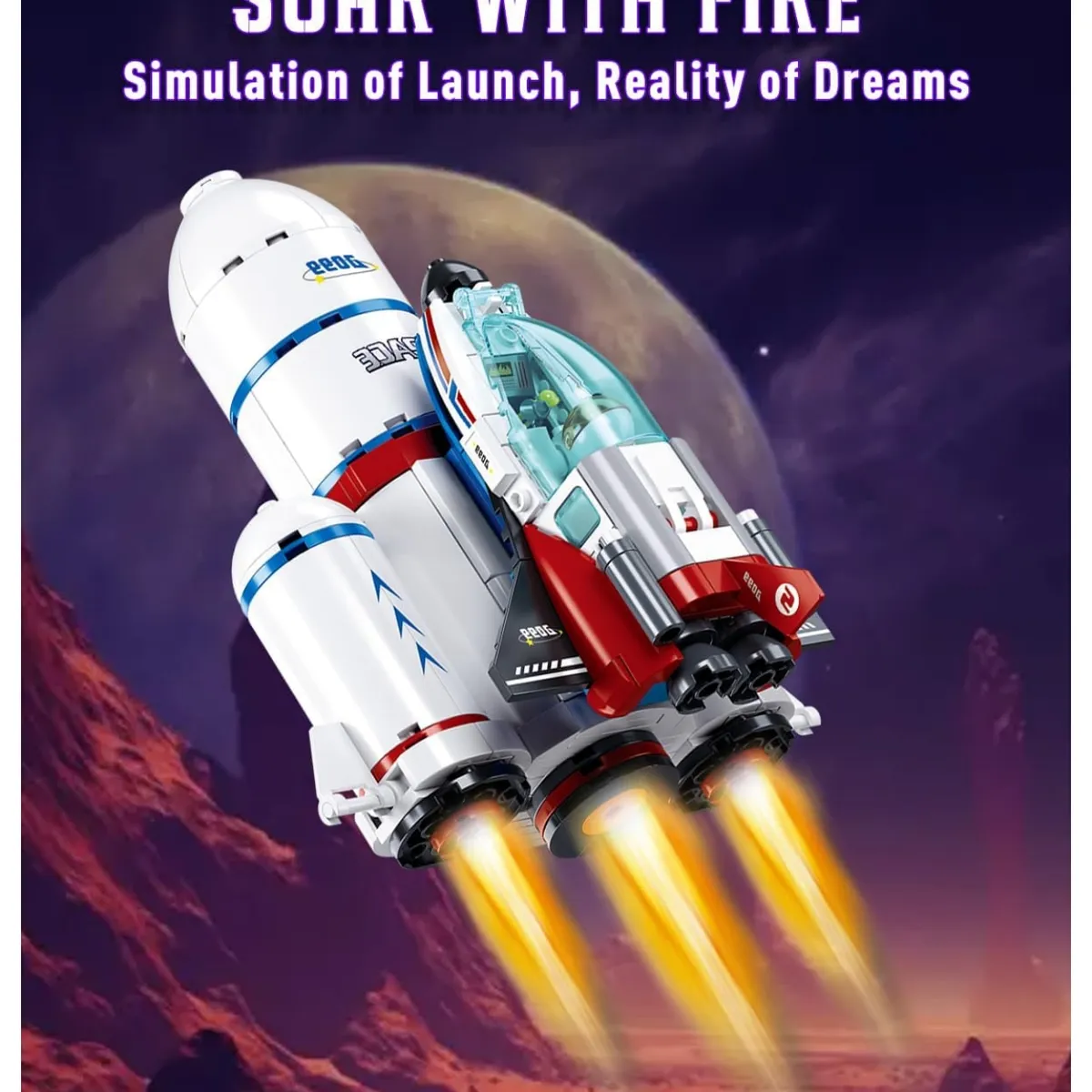 AZULAMAR - Bloques De Rocket Launchpad Espacial Juego Regalo Chico