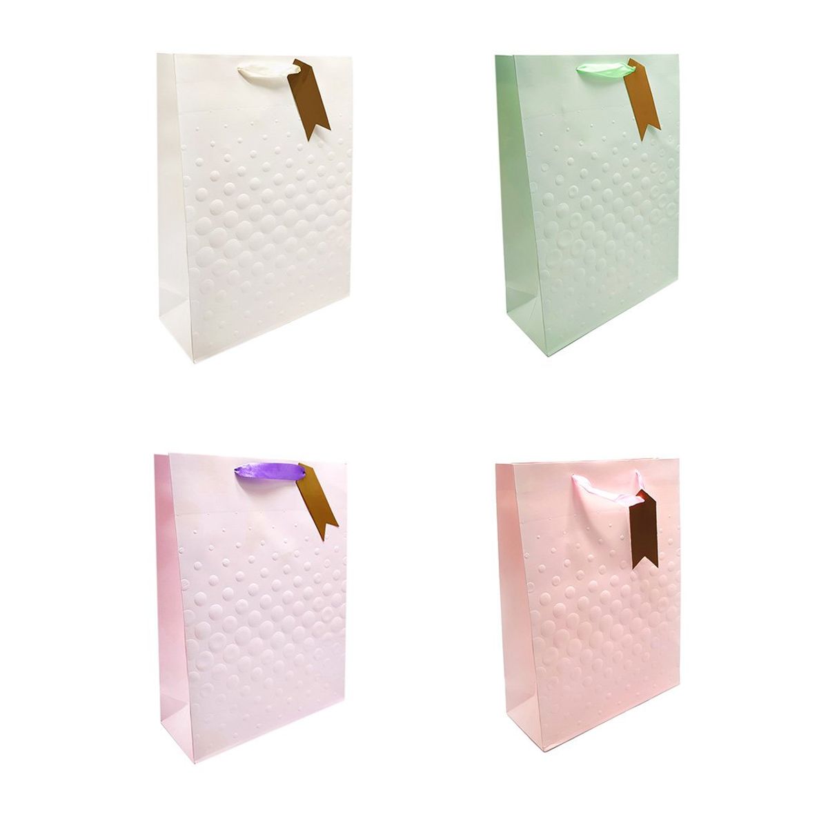 GENERICO - BOLSA DE REGALO PUNTOS 3D PASTEL 18X23 X1UNI