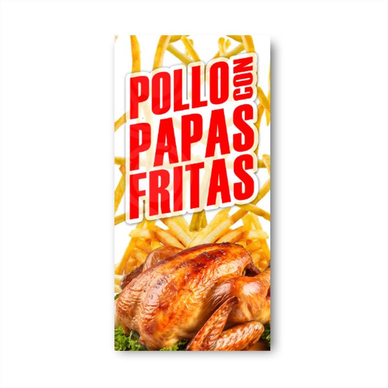 GENERICO - Pendón Publicitario colgante Pollo Asado Papas Fritas M1