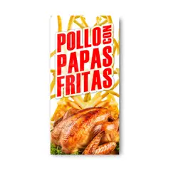 GENERICO - Pendón Publicitario colgante Pollo Asado Papas Fritas M1