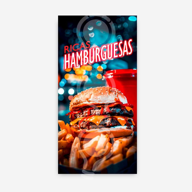 GENERICO - Pendón Publicitario colgante Hamburguesa M3
