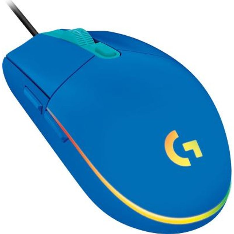 LOGITECH - Logitech G203 Lightsync Mouse Gamer, 6 Botones, 8000DPI, Color Celeste