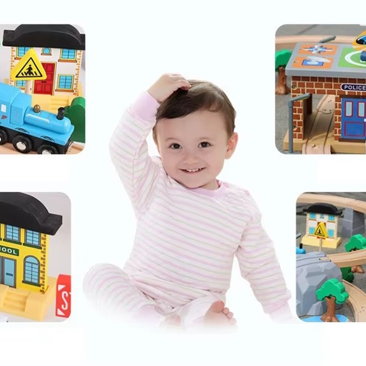 GENERICO - Pista Tren A Pilas Para Niños Con Rieles Y Accesorios C10056