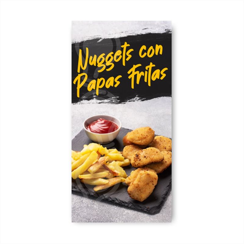GENERICO - Pendón Publicitario colgante Nuggets Papas Fritas M2
