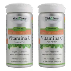 VITAL AND YOUNG - Vitamina C Alcalina 120 Caps Vy 2x60 Caps. Sin Acidez No Irrita