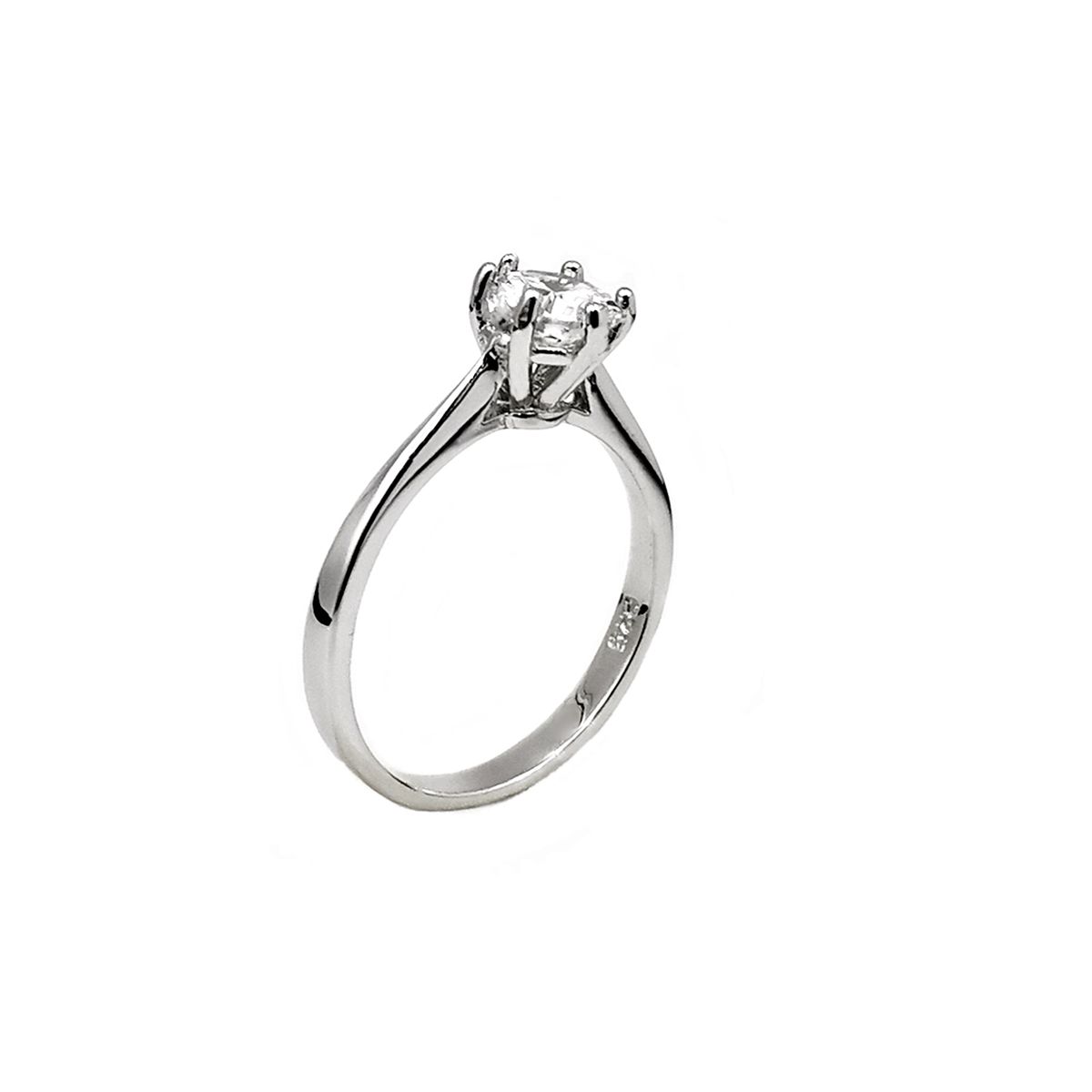 JOYAS MYTOKE - Anillo Solitario De Compromiso Plata Fina 925 Mujer