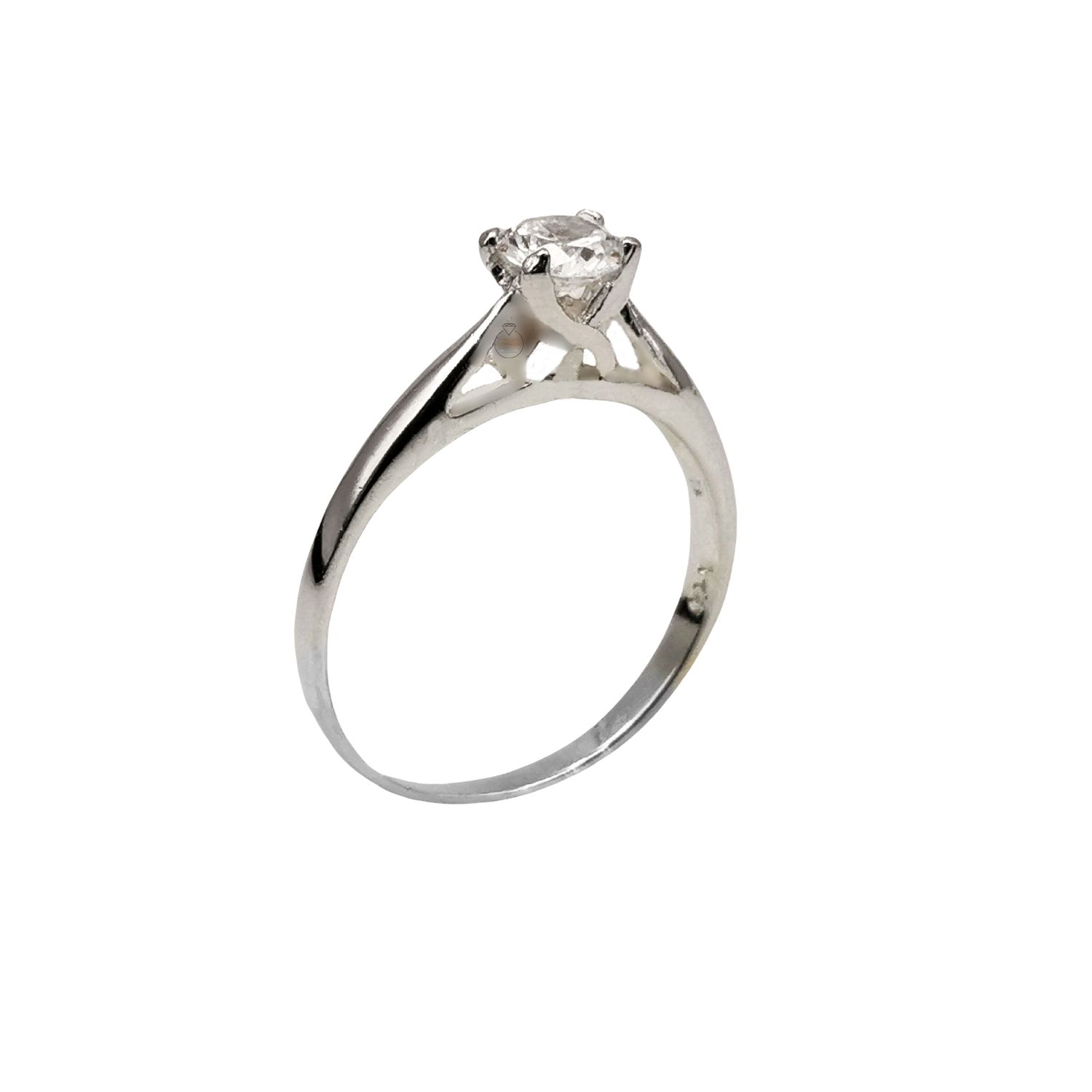 de compromiso anillo solitario plata