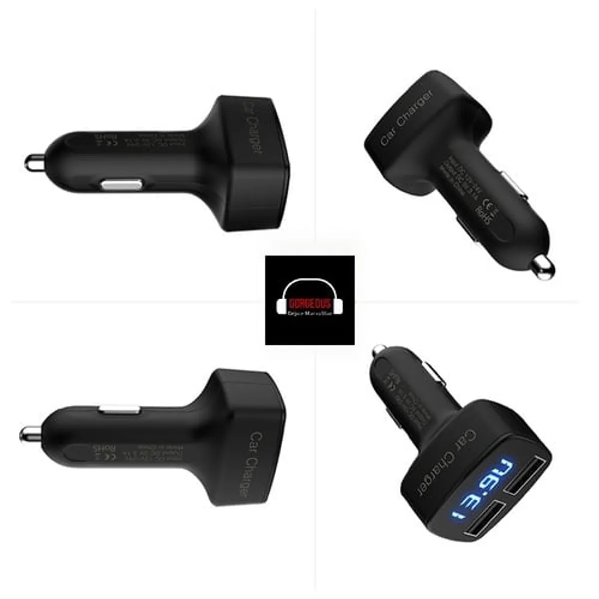 GENERICO - Cargador De Celular Auto 31A Voltimetro Amperimetro