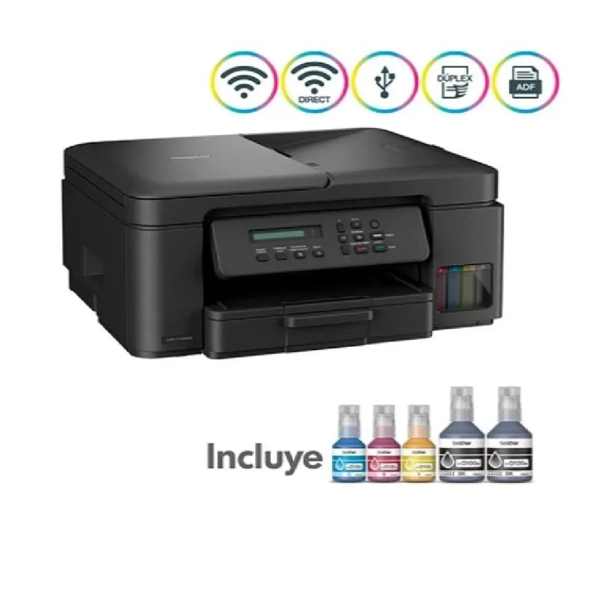 BROTHER - Impresora Multifuncional Brother Tank Tinta DCP-T730DW Wifi Duplex
