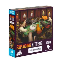 ASMODEE - Puzzles Exploding Kittens 1000 Piezas: Cats Playing Craps
