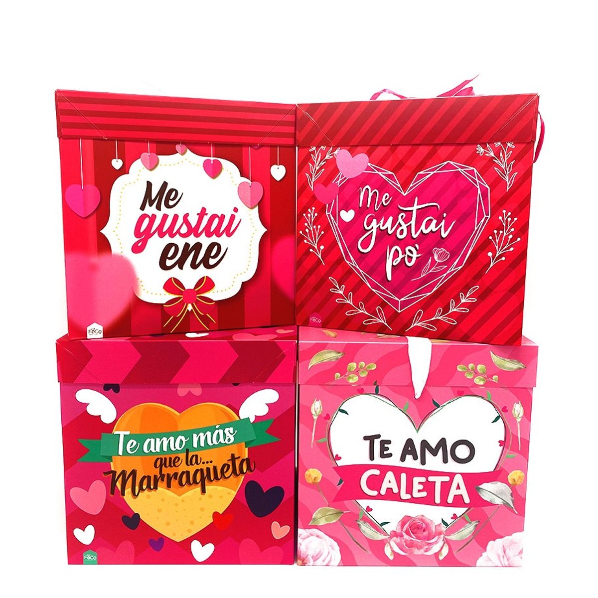 GENERICO - CAJA PLEGABLE GRANDE AMOR CHILENSIS 22X22 CM X12 UNI