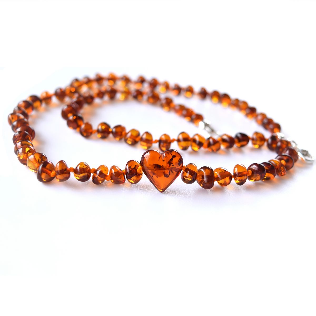 GENERICO - Collar para Adulto de Ámbar Báltico Certificado con Corazón