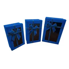 GENERICO - CAJA RECTANGULAR TRIPLE VENTANA AZUL X1 UNI