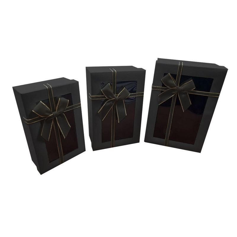 GENERICO - CAJA RECTANGULAR TRIPLE VENTANA NEGRO X1 UNI