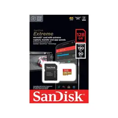 SANDISK - Micro SD 128gb Extreme 190ms lectura más adaptador