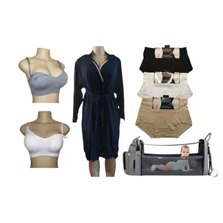 MEDIA LUNA - Pack de maternidad sostenes bata camisola calzones mochila pañalera