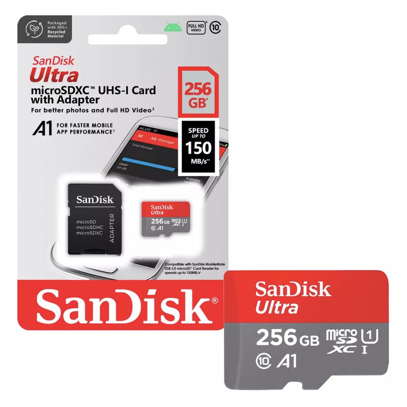 SANDISK - Tarjeta Memoria MicroSDXC SanDisk 256GB Ultra UHS-I A1 Alta V 150MS
