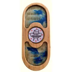 MARFELD MUEBLES - TABLA PICOTEO DE MADERA CON RESINA OVALADA