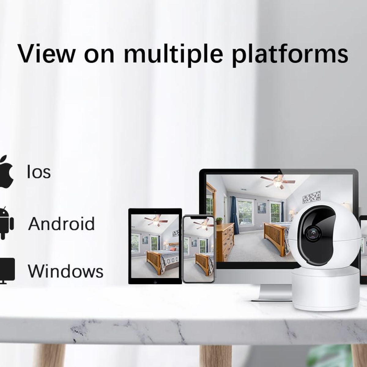 GENERICO - Cámara WiFi 24GHz seguimiento 360° detección de personas micro sd