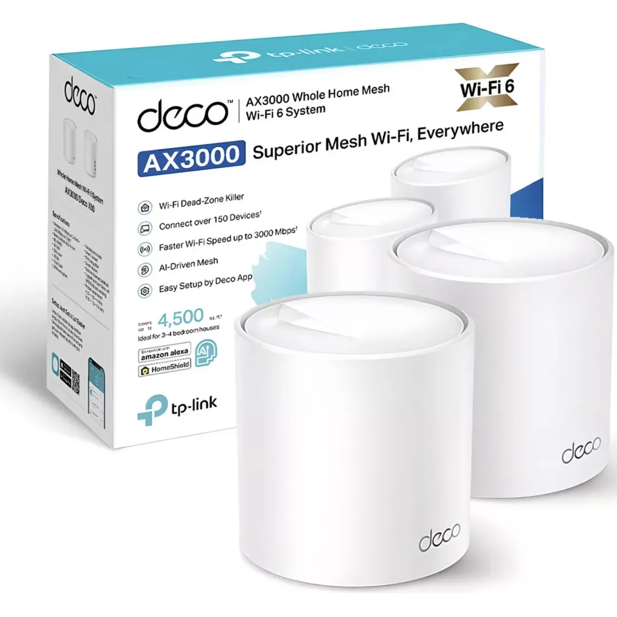 TP LINK - Set 2 Router Sistema Tp-link Deco X50 Wi-fi 6 Mesh  AX3000 Alexa Google