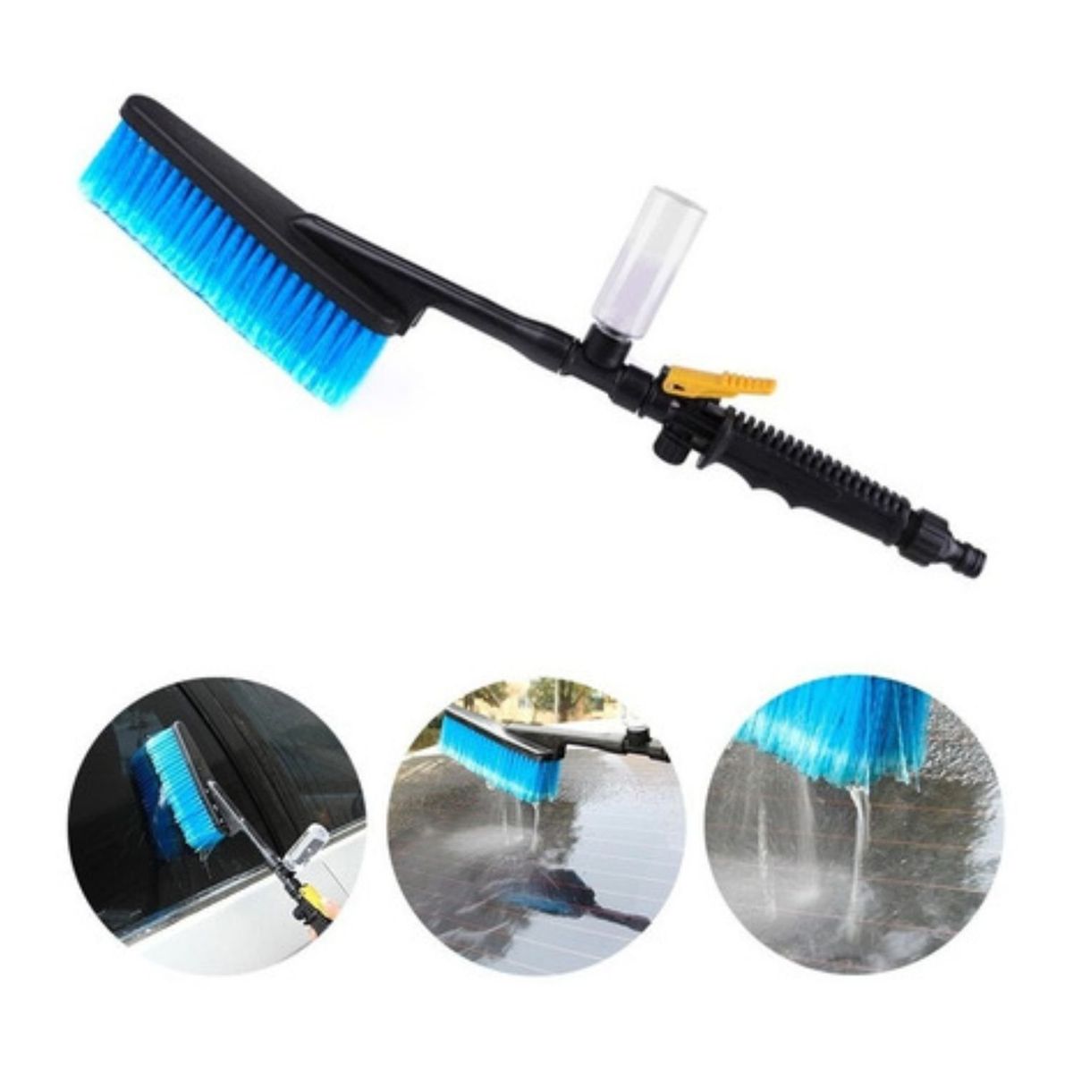 MOVI - CEPILLO PARA AUTOS CON CONEXIÓN A MANGUERA Y DOSIFICADOR DE JABÓN