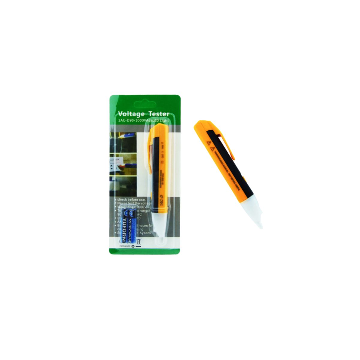 GENERICO - Tester Sensor Detector Lapiz Voltaje 90 - 1000 V Led Light