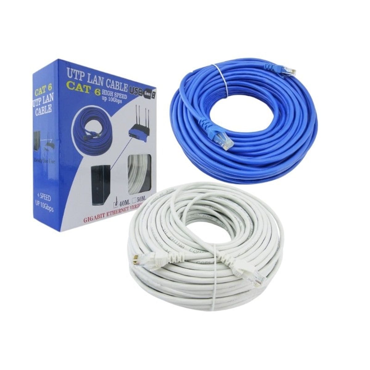 GENERICO - Cable De Red Internet 30 Metros Cat 6 Para Computadora Rj45