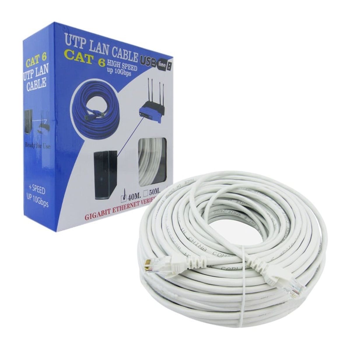 GENERICO - Cable De Red Internet 30 Metros Cat 6 Para Computadora Rj45