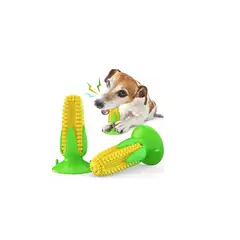 GENERICO - Cepillo Choclo Limpia Dientes Perro Silicona Green