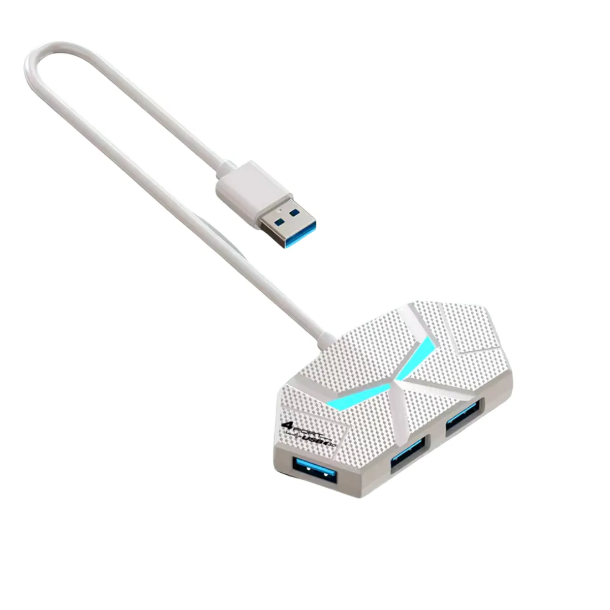 GENERICO - Hub De Red 4 Puertos Usb 3.0 Alta Velocidad 5gbps. blanco
