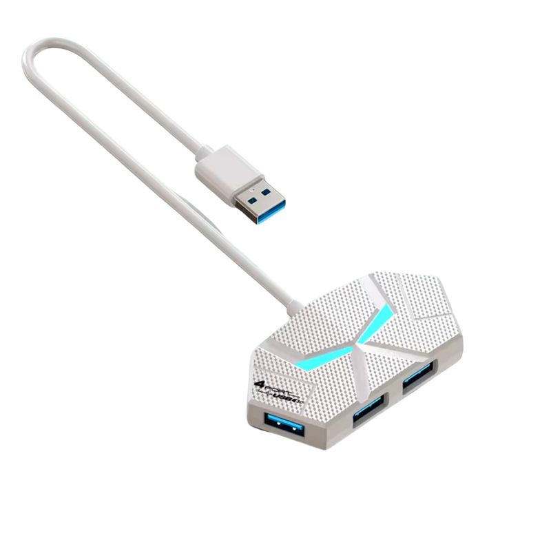 GENERICO - Hub De Red 4 Puertos Usb 3.0 Alta Velocidad 5gbps. blanco