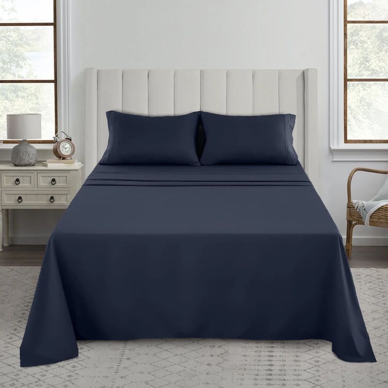 TIENDA EL GARAGE - Sabanas Gris Oscuro Plaza 2 Varios Tonos 1800 Hotel Luxury Ultra Soft