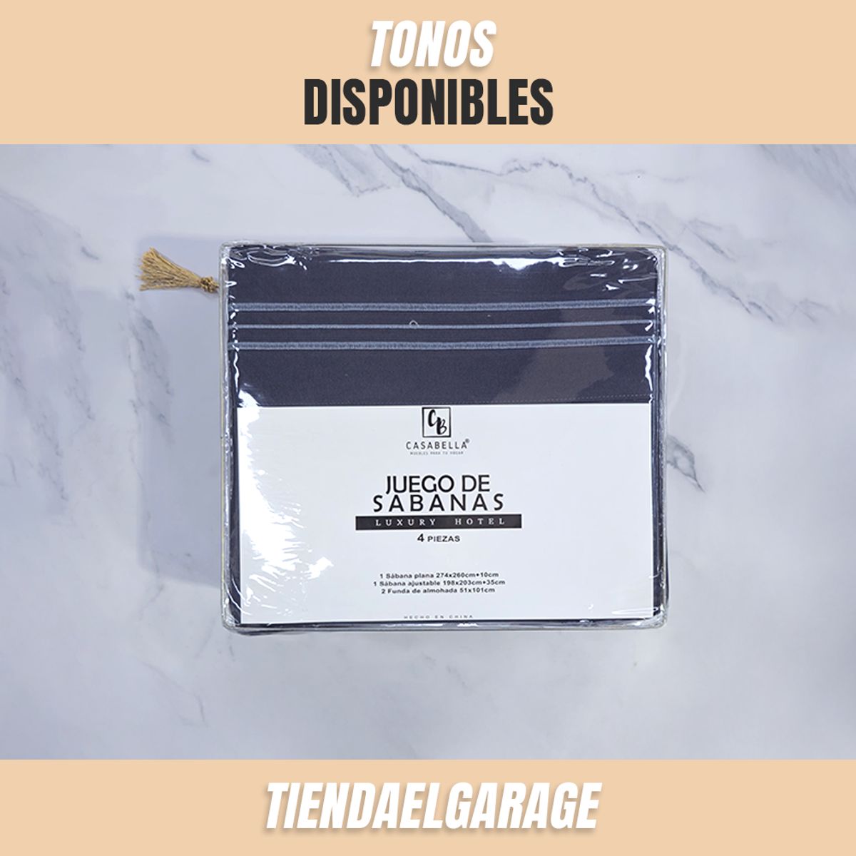 TIENDA EL GARAGE - Sabanas Gris Oscuro Plaza 2 Varios Tonos 1800 Hotel Luxury Ultra Soft