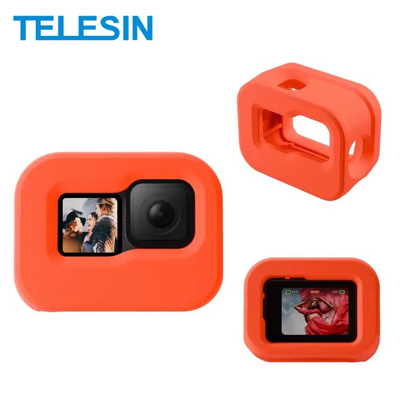TELESIN - Funda Flotante Naranja para Gopro 9 10 11 12 13 - Telesin