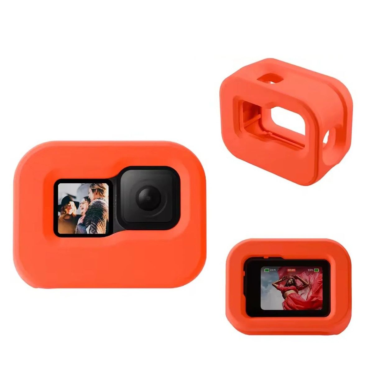 TELESIN - Funda Flotante Naranja para Gopro 9 10 11 12 13 - Telesin