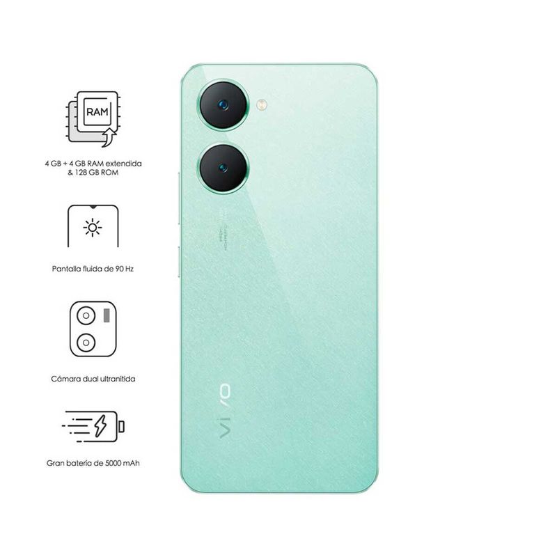 VIVO - Celular Vivo Y03 128gb 4gb Ram Liberado Android 14 Dual Sim Verde