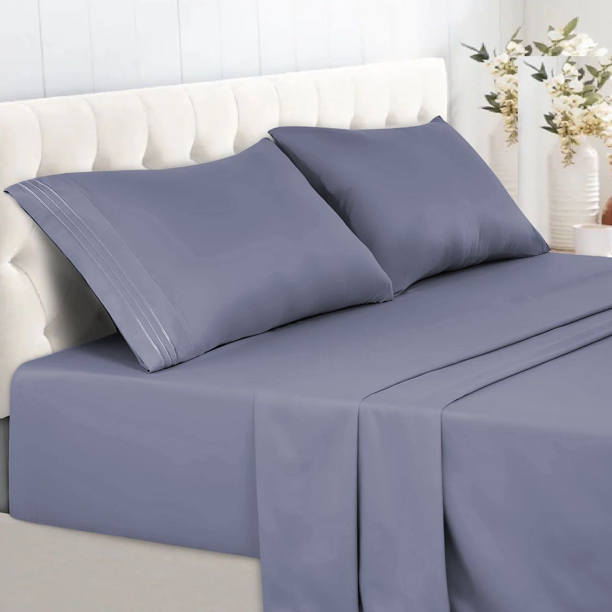 TIENDA EL GARAGE - Sabanas Gris Plaza 2 Varios Tonos 1800 Hotel Luxury Ultra Soft