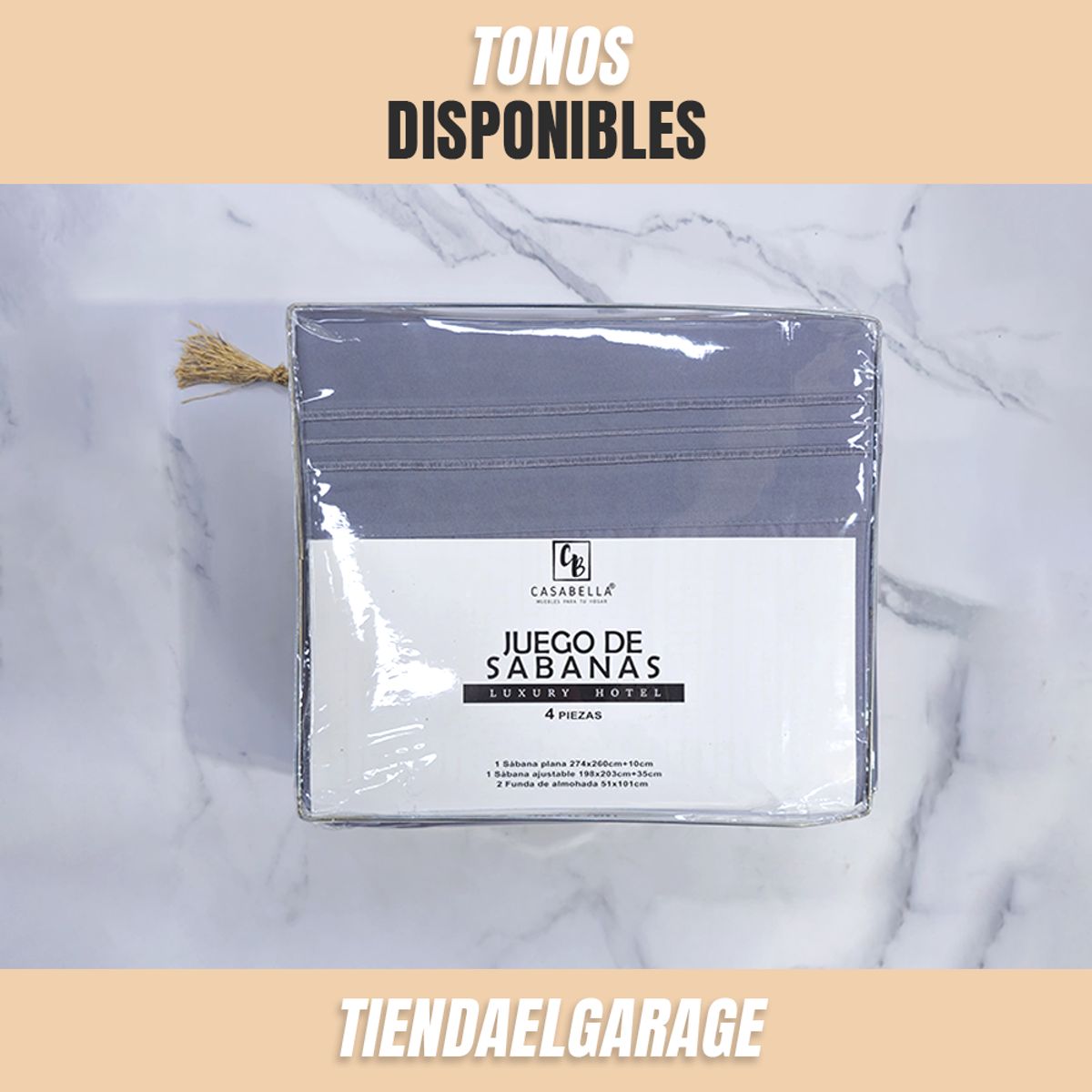 TIENDA EL GARAGE - Sabanas Gris Plaza King Varios Tonos 1800 Hotel Luxury Ultra Soft